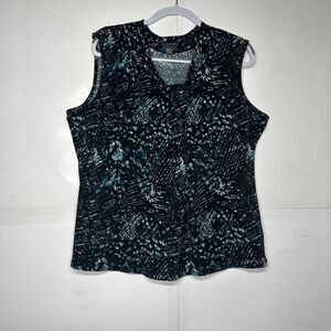 Covington Essentials Women’s XL Sleeveless Blouse Abstract Print Top